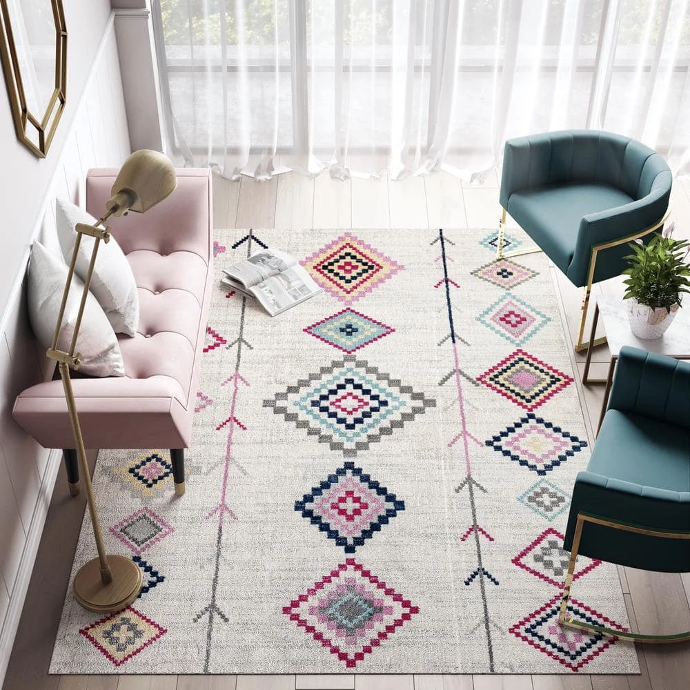 Blume Rumi Ivory Beige 5 ft. 0 in. x 7 ft. 0 in. Area Rug by CosmoLiving by Cosmopolitan 4 Blume Rumi Ivory Beige 5 ft. 0 in. x 7 ft. 0 in. Area Rug by CosmoLiving by Cosmopolitan - Image 2