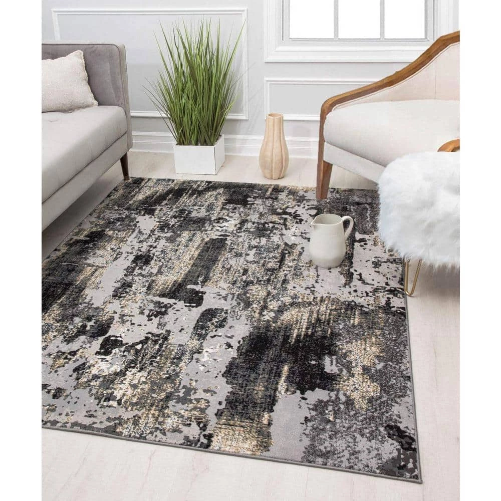 Auden Onyx Black 8 ft. x 10 ft. Area Rug by CosmoLiving by Cosmopolitan 4 Auden Onyx Black 8 ft. x 10 ft. Area Rug by CosmoLiving by Cosmopolitan - Image 2