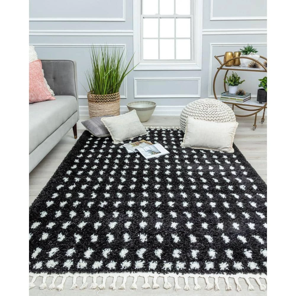 Secret Moment Modern Black 8 ft. x 10 ft. Dots Area Rug by CosmoLiving by Cosmopolitan 6 Secret Moment Modern Black 8 ft. x 10 ft. Dots Area Rug by CosmoLiving by Cosmopolitan - Image 4