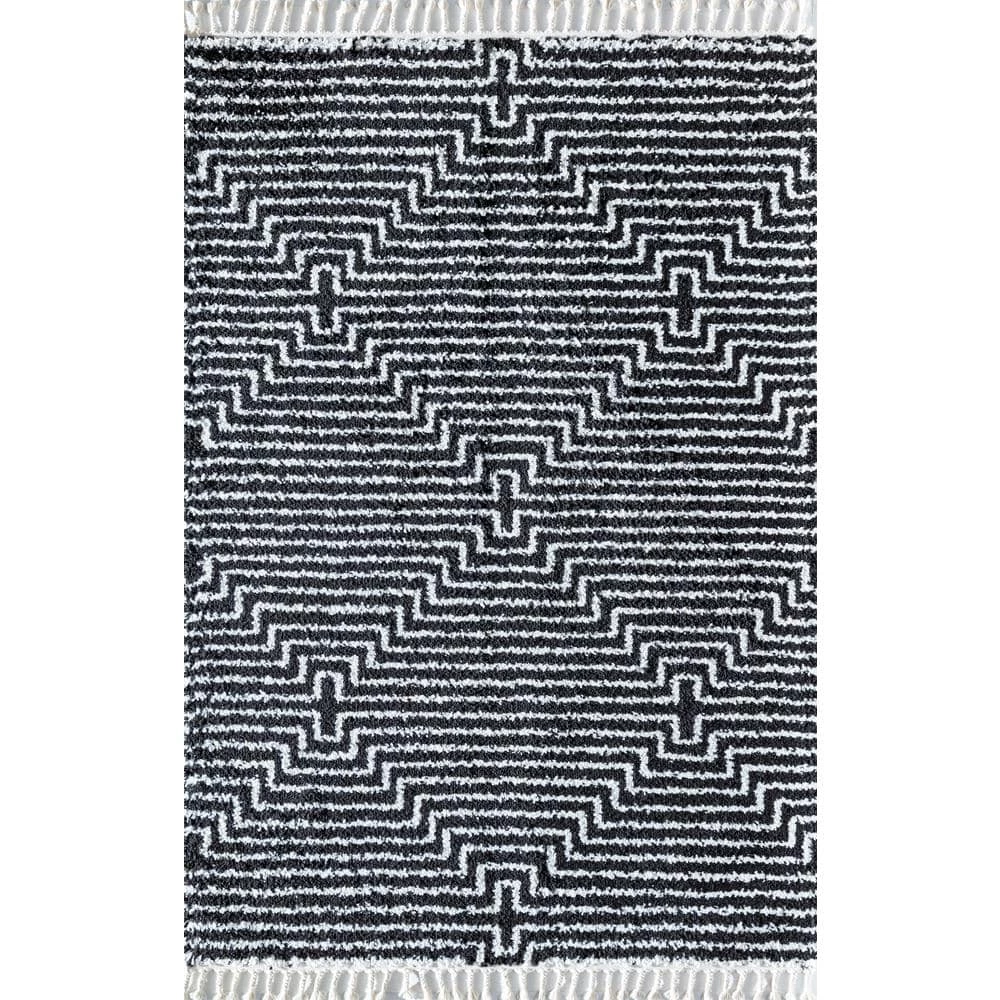 Last Call Stripe Modern Black 8 ft. x 10 ft. Area Rug by CosmoLiving by Cosmopolitan 3 Last Call Stripe Modern Black 8 ft. x 10 ft. Area Rug by CosmoLiving by Cosmopolitan