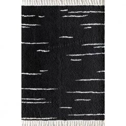 Introspective Black 5 ft. x 7 ft. Abstract Shag Area Rug by CosmoLiving by Cosmopolitan