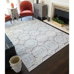 Mercer Mosaic Ivory Blue 8 ft. x 10 ft. Area Rug by CosmoLiving by Cosmopolitan 7 Mercer Mosaic Ivory Blue 8 ft. x 10 ft. Area Rug by CosmoLiving by Cosmopolitan -HOMELEGEND Sales blue cosmoliving by cosmopolitan area rugs ra27470 e1 1000