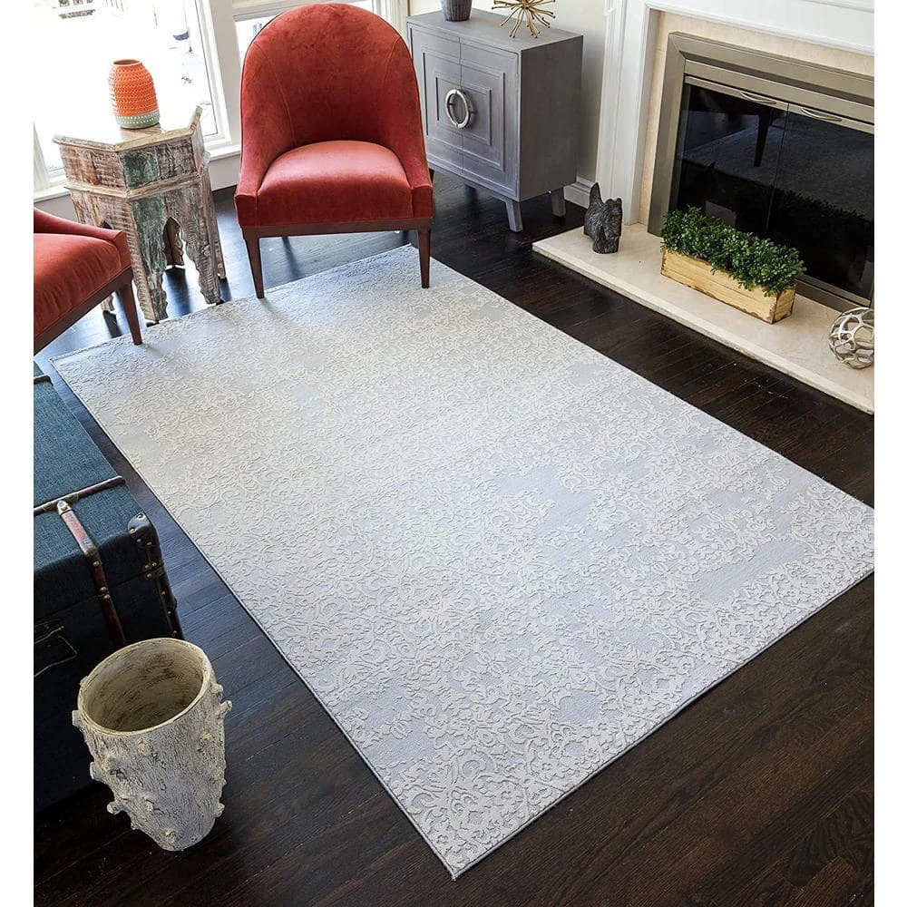 Mercer Snowflake Blue 8 ft. x 10 ft. Area Rug by CosmoLiving by Cosmopolitan 8 Mercer Snowflake Blue 8 ft. x 10 ft. Area Rug by CosmoLiving by Cosmopolitan - Image 6