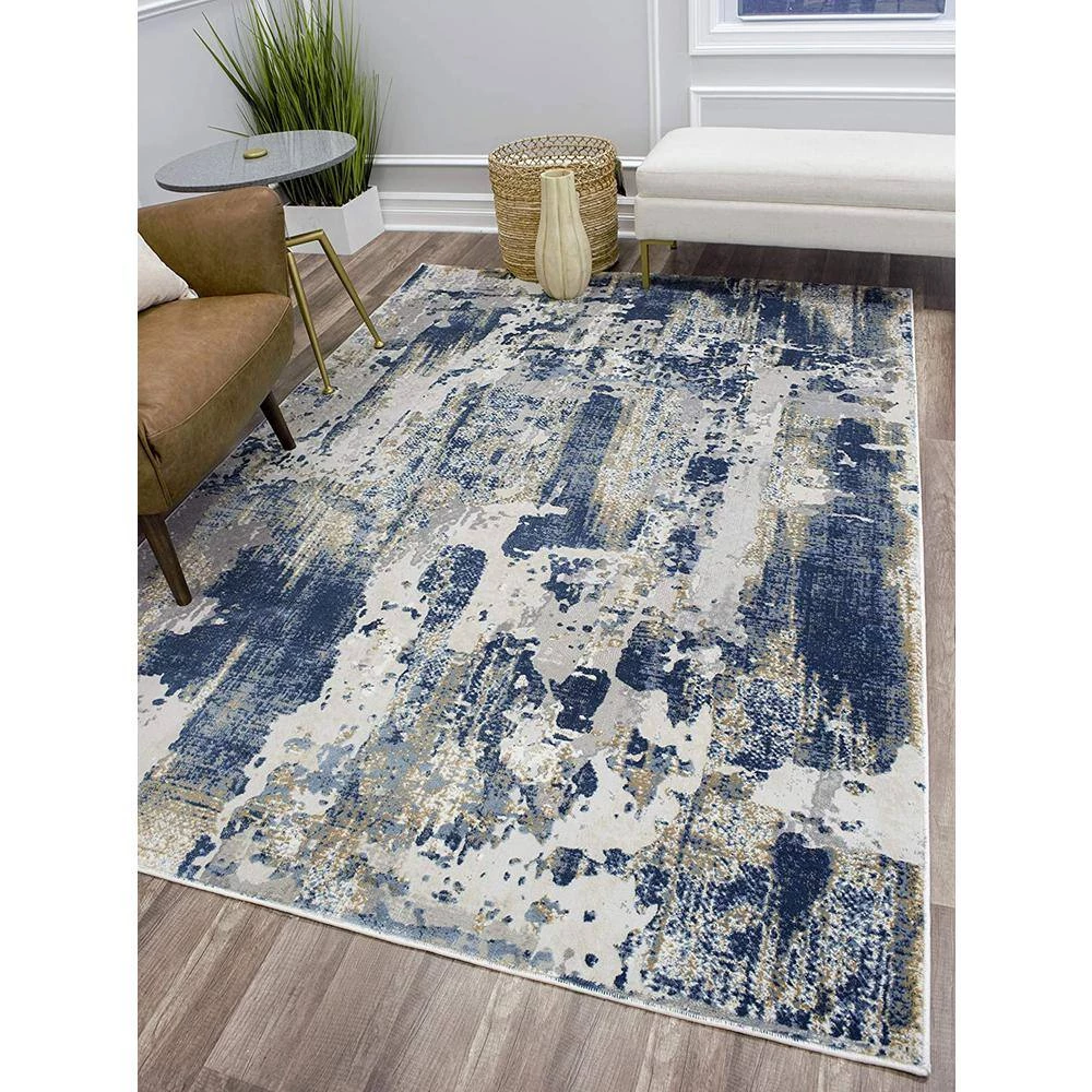 Auden Sapphire Blue 5 ft. x 7 ft. Area Rug by CosmoLiving by Cosmopolitan 8 Auden Sapphire Blue 5 ft. x 7 ft. Area Rug by CosmoLiving by Cosmopolitan - Image 6