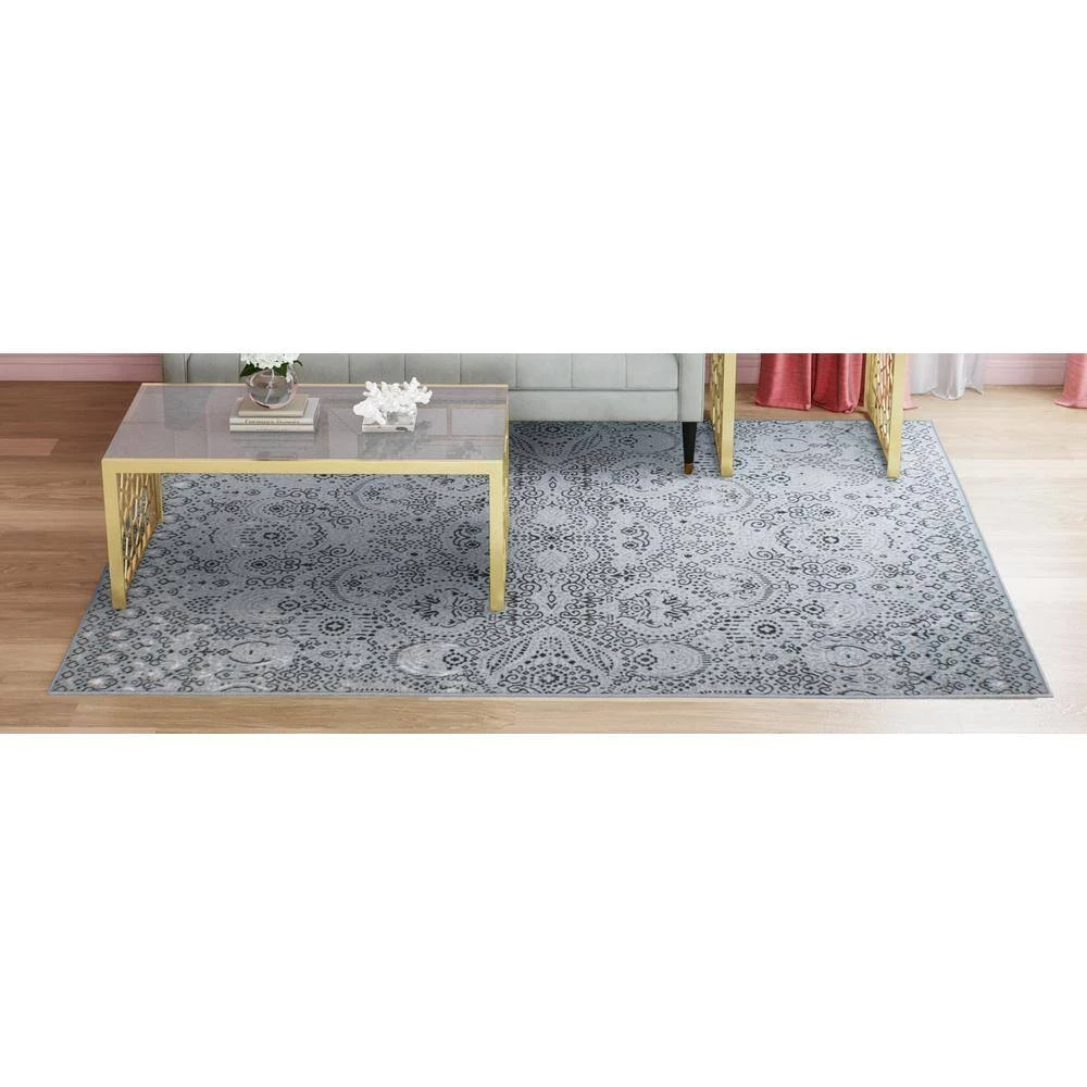 Hazel Helena Alfresco Vintage Blue 5 ft. x 7 ft. Area Rug by CosmoLiving by Cosmopolitan 6 Hazel Helena Alfresco Vintage Blue 5 ft. x 7 ft. Area Rug by CosmoLiving by Cosmopolitan - Image 4