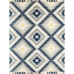 Bodrum Soleil Kilim Tribal Moroccan Blue 8 ft. x 12 ft. Area Rug by CosmoLiving by Cosmopolitan