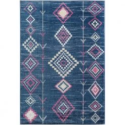 Bodrum Native Navy Blue 5 ft. x 7 ft. Area Rug by CosmoLiving by Cosmopolitan