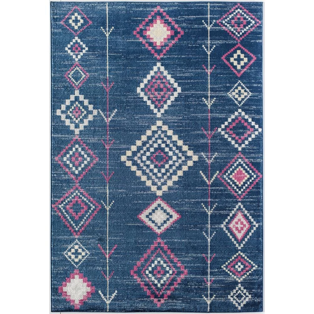 Bodrum Native Navy Blue 5 ft. x 7 ft. Area Rug by CosmoLiving by Cosmopolitan 3 Bodrum Native Navy Blue 5 ft. x 7 ft. Area Rug by CosmoLiving by Cosmopolitan