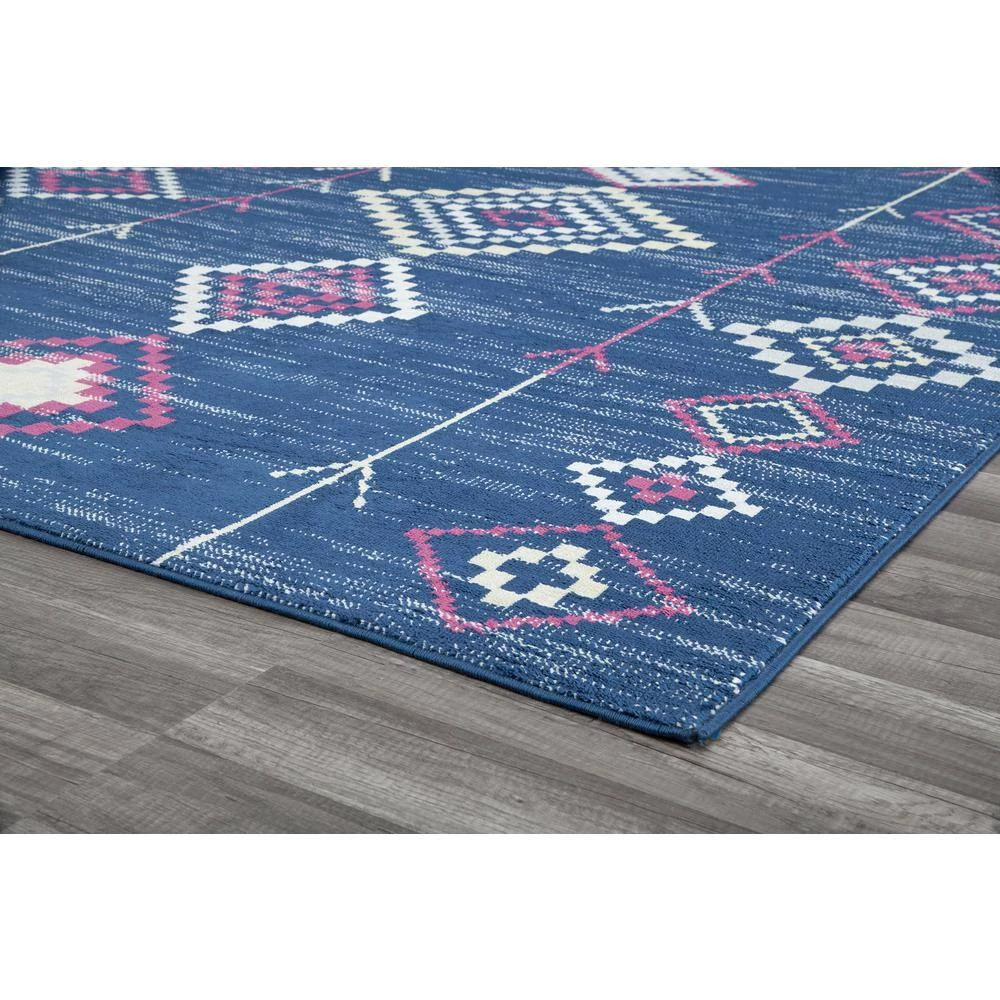 Bodrum Native Navy Blue 5 ft. x 7 ft. Area Rug by CosmoLiving by Cosmopolitan 5 Bodrum Native Navy Blue 5 ft. x 7 ft. Area Rug by CosmoLiving by Cosmopolitan - Image 3