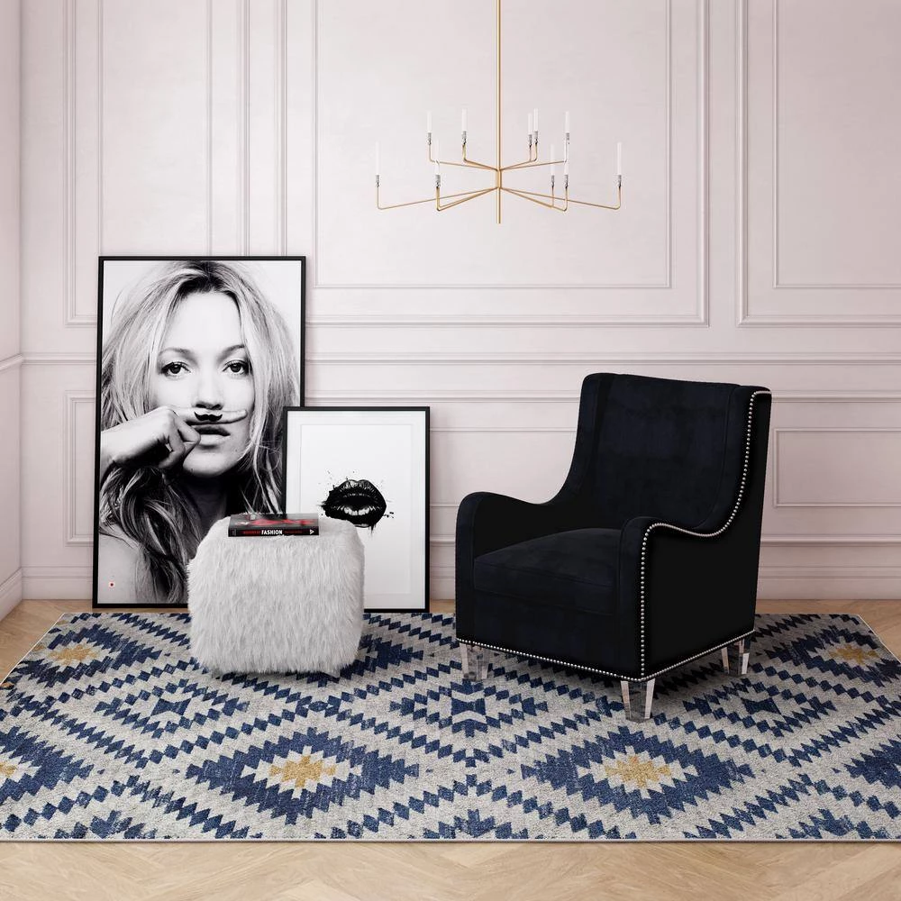 Bodrum Kilim Honey Blue 8 ft. x 10 ft. Area Rug by CosmoLiving by Cosmopolitan 4 Bodrum Kilim Honey Blue 8 ft. x 10 ft. Area Rug by CosmoLiving by Cosmopolitan - Image 2