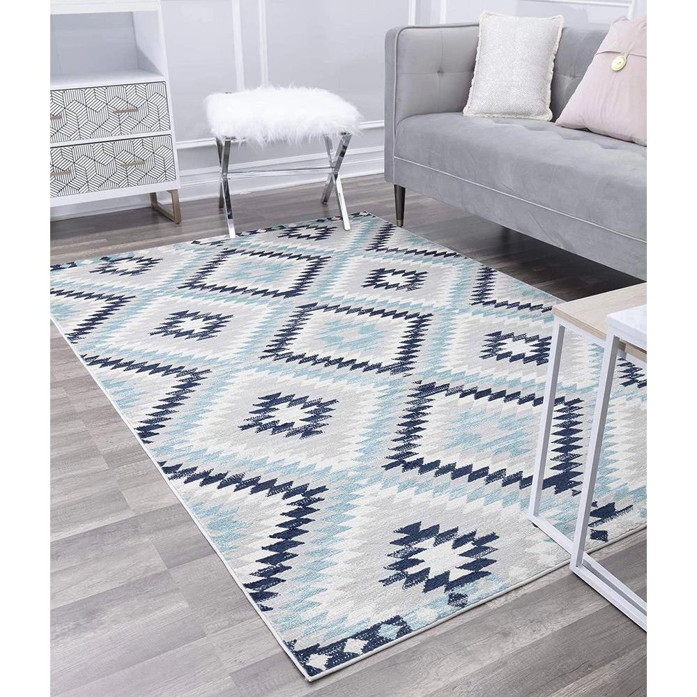 Bodrum Ice Blue 8 ft. x 10 ft. Area Rug by CosmoLiving by Cosmopolitan 6 Bodrum Ice Blue 8 ft. x 10 ft. Area Rug by CosmoLiving by Cosmopolitan - Image 4