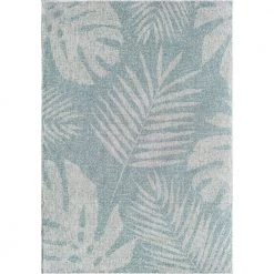 Villa Veranda Blue Fern 5 ft. x 7 ft. Transitional Abstract Area Rug by CosmoLiving by Cosmopolitan