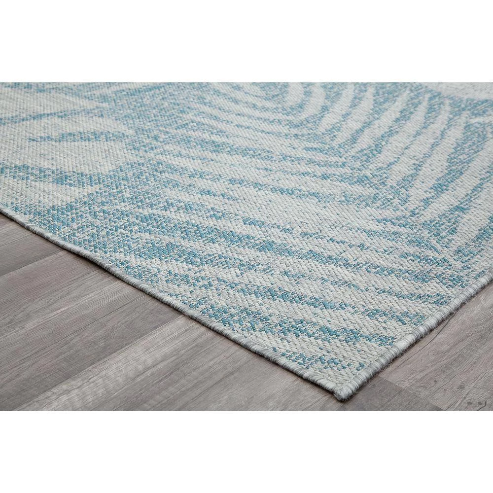 Villa Veranda Blue Fern 5 ft. x 7 ft. Transitional Abstract Area Rug by CosmoLiving by Cosmopolitan 4 Villa Veranda Blue Fern 5 ft. x 7 ft. Transitional Abstract Area Rug by CosmoLiving by Cosmopolitan - Image 2