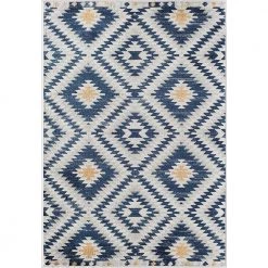 Soleil Kilim Honey Blue Tribal Moroccan 8 ft. x 12 ft. Area Rug by CosmoLiving by Cosmopolitan