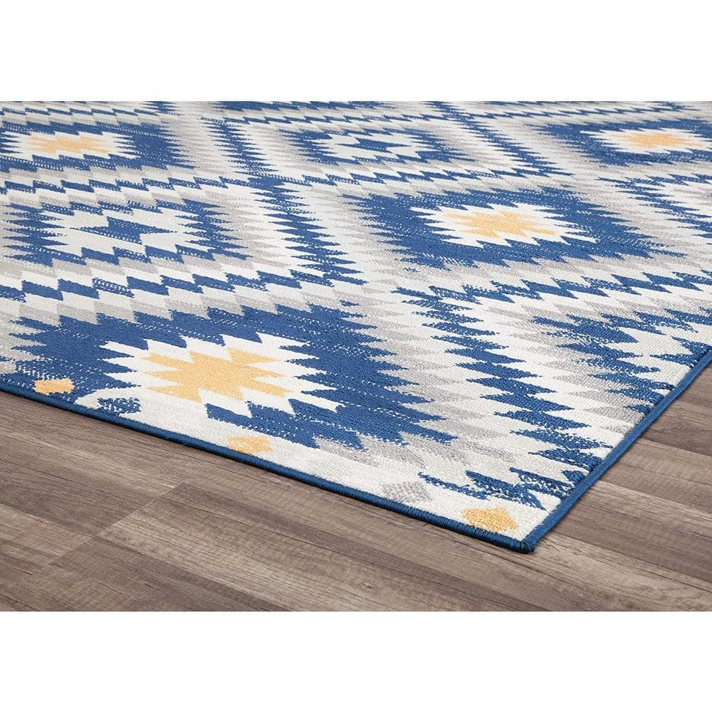 Soleil Kilim Cadet Blue Tribal Moroccan 8 ft. x 12 ft. Area Rug by CosmoLiving by Cosmopolitan 8 Soleil Kilim Cadet Blue Tribal Moroccan 8 ft. x 12 ft. Area Rug by CosmoLiving by Cosmopolitan - Image 6