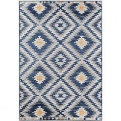 Soleil Kilim Cadet Blue Tribal Moroccan 8 ft. x 12 ft. Area Rug by CosmoLiving by Cosmopolitan