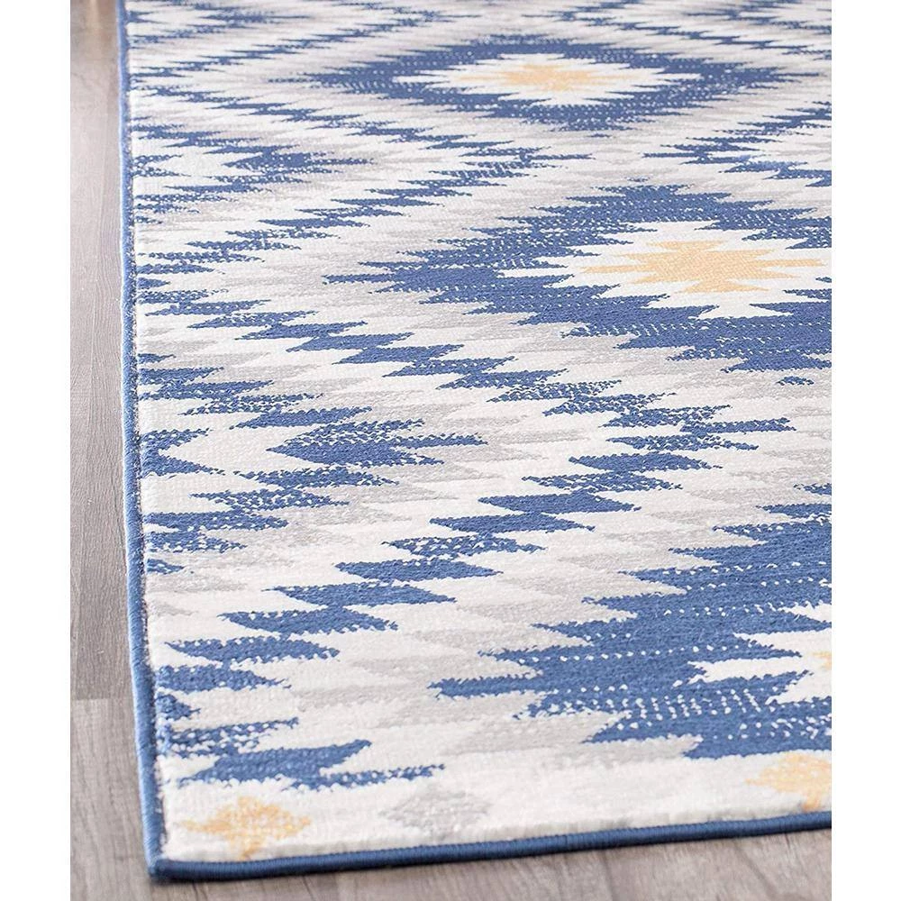 Soleil Kilim Cadet Blue Tribal Moroccan 8 ft. x 12 ft. Area Rug by CosmoLiving by Cosmopolitan 6 Soleil Kilim Cadet Blue Tribal Moroccan 8 ft. x 12 ft. Area Rug by CosmoLiving by Cosmopolitan - Image 4