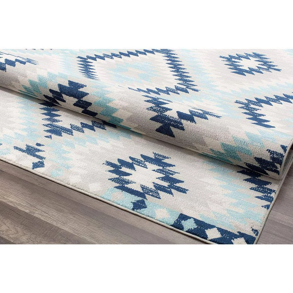 Soleil Ice Blue Tribal Moroccan 8 ft. x 12 ft. Area Rug by CosmoLiving by Cosmopolitan 5 Soleil Ice Blue Tribal Moroccan 8 ft. x 12 ft. Area Rug by CosmoLiving by Cosmopolitan - Image 3