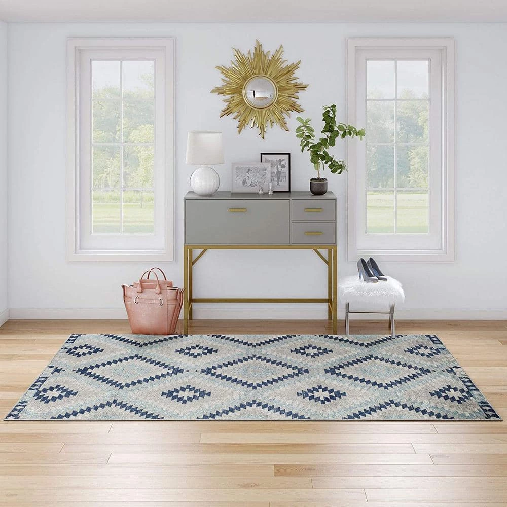 Soleil Ice Blue Tribal Moroccan 8 ft. x 12 ft. Area Rug by CosmoLiving by Cosmopolitan 4 Soleil Ice Blue Tribal Moroccan 8 ft. x 12 ft. Area Rug by CosmoLiving by Cosmopolitan - Image 2