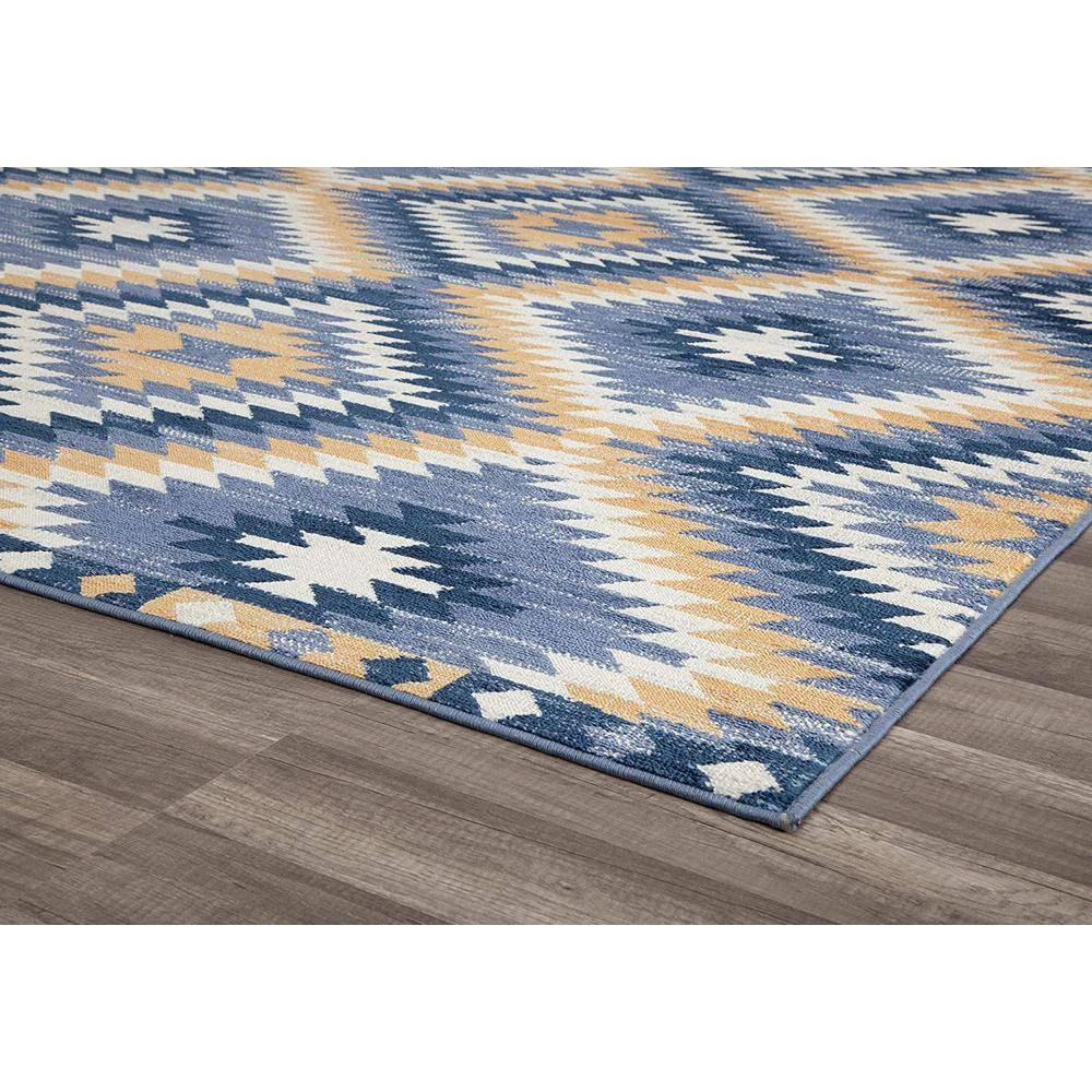 Soleil Kilim Denim Blue Tribal Moroccan 8 ft. x 12 ft. Area Rug by CosmoLiving by Cosmopolitan 9 Soleil Kilim Denim Blue Tribal Moroccan 8 ft. x 12 ft. Area Rug by CosmoLiving by Cosmopolitan - Image 7