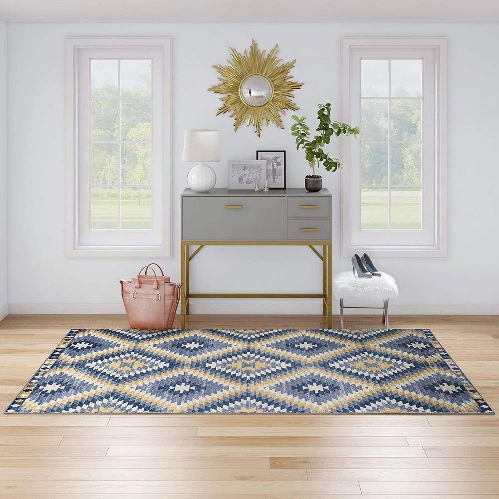 Soleil Kilim Denim Blue Tribal Moroccan 8 ft. x 12 ft. Area Rug by CosmoLiving by Cosmopolitan 4 Soleil Kilim Denim Blue Tribal Moroccan 8 ft. x 12 ft. Area Rug by CosmoLiving by Cosmopolitan - Image 2