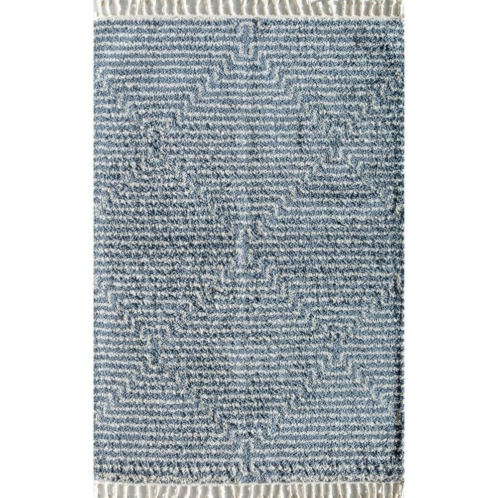 Mellow Whisper Blue 5 ft. x 7 ft. Stripe Modern Area Rug by CosmoLiving by Cosmopolitan 3 Mellow Whisper Blue 5 ft. x 7 ft. Stripe Modern Area Rug by CosmoLiving by Cosmopolitan