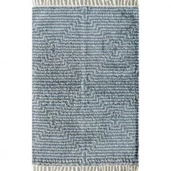Mellow Whisper Blue 8 ft. x 10 ft. Stripe Modern Area Rug by CosmoLiving by Cosmopolitan