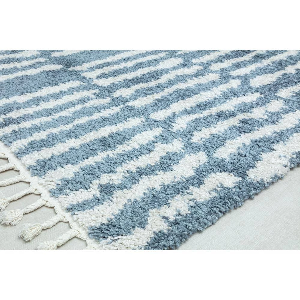 Shallow Waters Blue 5 ft. x 7 ft. Geometric Modern Area Rug by CosmoLiving by Cosmopolitan 6 Shallow Waters Blue 5 ft. x 7 ft. Geometric Modern Area Rug by CosmoLiving by Cosmopolitan - Image 4