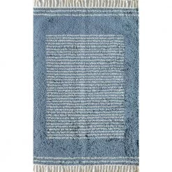 Hidden Oasis Blue 5 ft. x 7 ft. Stripe Shag Area Rug by CosmoLiving by Cosmopolitan