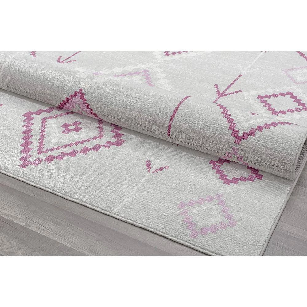 Bodrum Native Fushchia Gray 5 ft. x 7 ft. Area Rug by CosmoLiving by Cosmopolitan 6 Bodrum Native Fushchia Gray 5 ft. x 7 ft. Area Rug by CosmoLiving by Cosmopolitan - Image 4