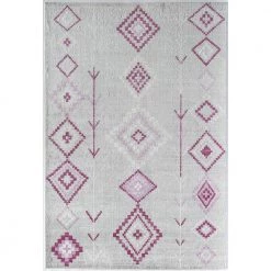 Bodrum Native Fushchia Gray 5 ft. x 7 ft. Area Rug by CosmoLiving by Cosmopolitan