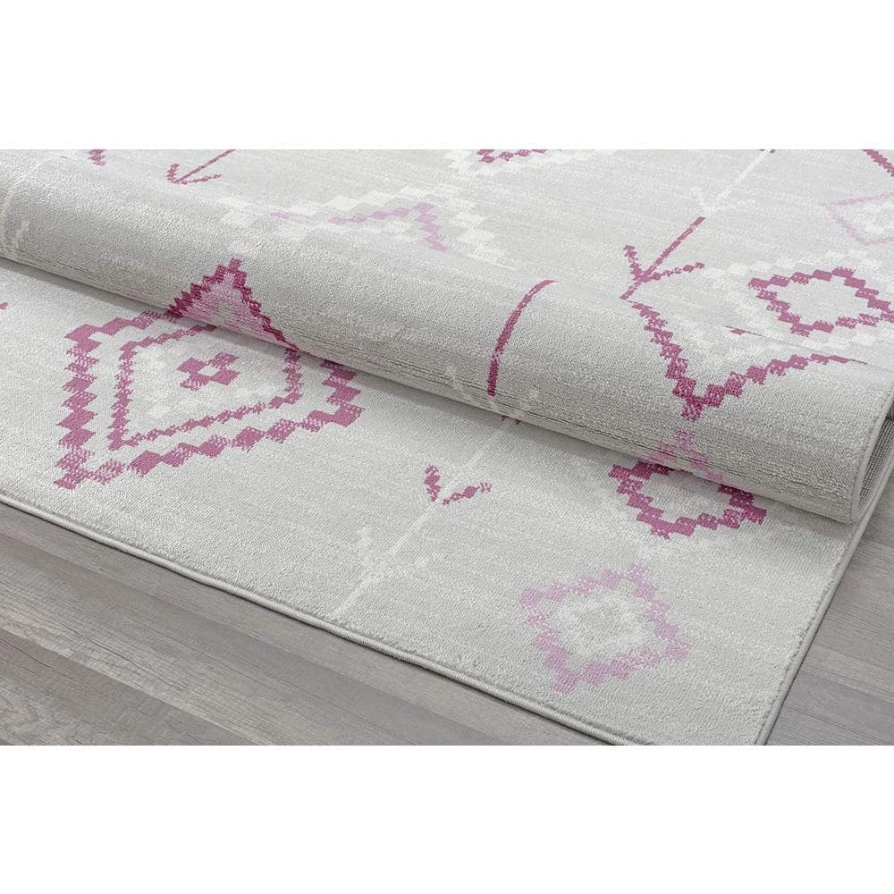 Bodrum Native Fushchia Gray 8 ft. x 10 ft. Area Rug by CosmoLiving by Cosmopolitan 6 Bodrum Native Fushchia Gray 8 ft. x 10 ft. Area Rug by CosmoLiving by Cosmopolitan - Image 4