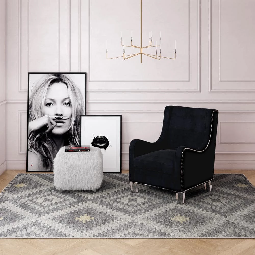 Bodrum Kilim Gray 8 ft. x 10 ft. Area Rug by CosmoLiving by Cosmopolitan 4 Bodrum Kilim Gray 8 ft. x 10 ft. Area Rug by CosmoLiving by Cosmopolitan - Image 2