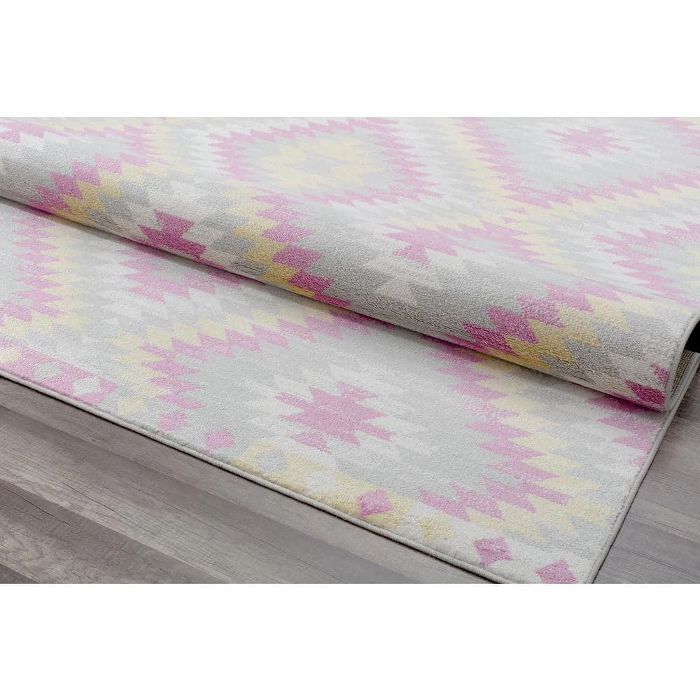 Bodrum BubbleGum Gray 5 ft. x 7 ft. Area Rug by CosmoLiving by Cosmopolitan 7 Bodrum BubbleGum Gray 5 ft. x 7 ft. Area Rug by CosmoLiving by Cosmopolitan - Image 5