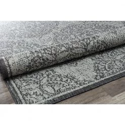 Villa Veranda Sandy Blossom Gray 5 ft. x 7 ft. Transitional Abstract Area Rug by CosmoLiving by Cosmopolitan -HOMELEGEND Sales gray cosmoliving by cosmopolitan area rugs ra28412 66 1000