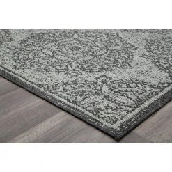 Villa Veranda Sandy Blossom Gray 5 ft. x 7 ft. Transitional Abstract Area Rug by CosmoLiving by Cosmopolitan -HOMELEGEND Sales gray cosmoliving by cosmopolitan area rugs ra28412 e1 1000