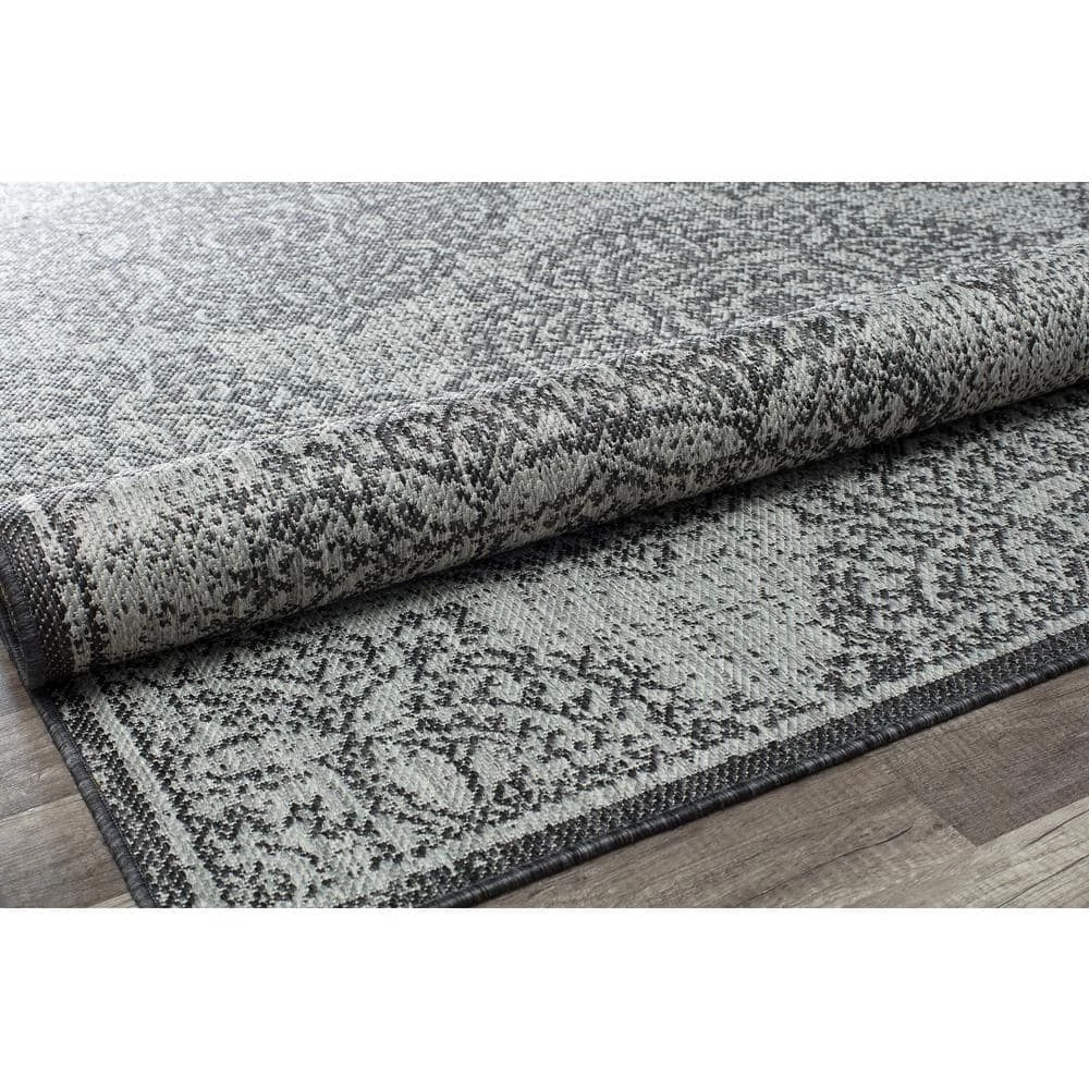 Villa Veranda Sandy Blossom Gray 8 ft. x 10 ft. Abstract Area Rug by CosmoLiving by Cosmopolitan 5 Villa Veranda Sandy Blossom Gray 8 ft. x 10 ft. Abstract Area Rug by CosmoLiving by Cosmopolitan - Image 3