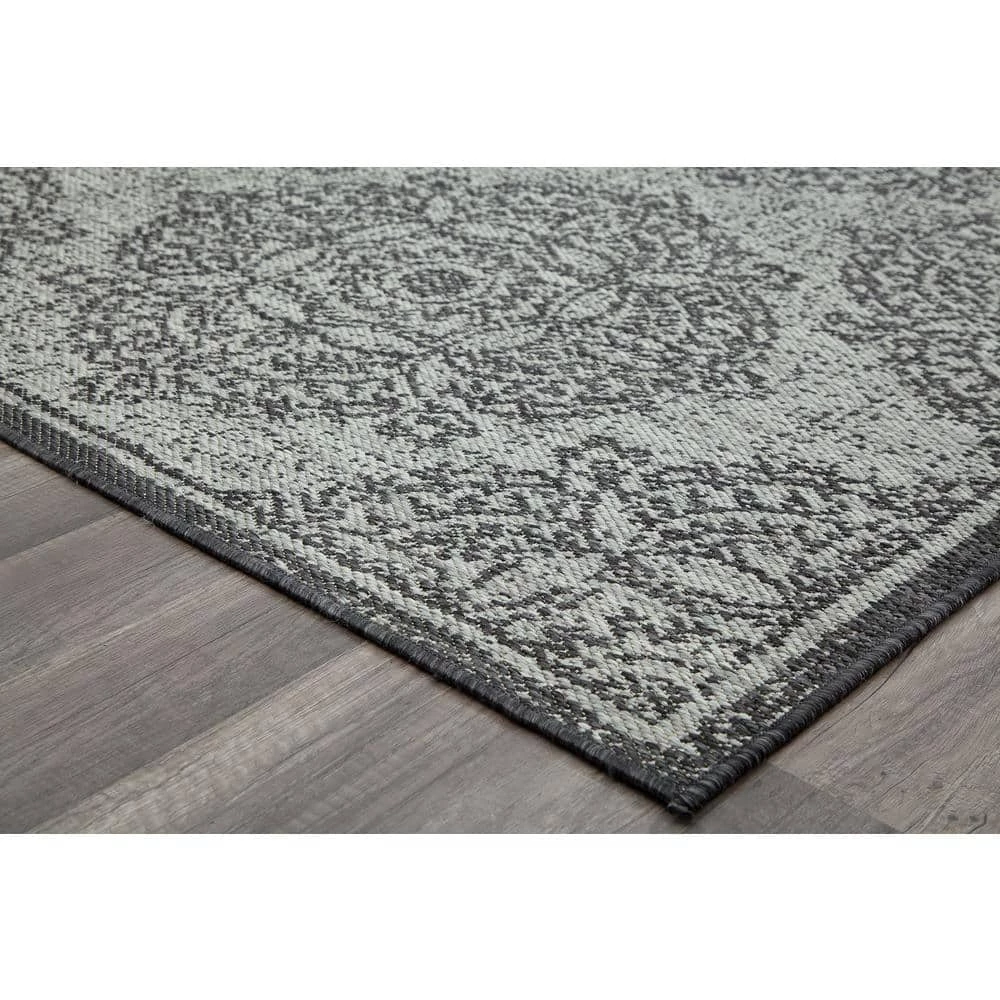 Villa Veranda Sandy Blossom Gray 8 ft. x 10 ft. Abstract Area Rug by CosmoLiving by Cosmopolitan 4 Villa Veranda Sandy Blossom Gray 8 ft. x 10 ft. Abstract Area Rug by CosmoLiving by Cosmopolitan - Image 2