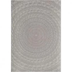 Villa Veranda Icy Swirl Gray 8 ft. x 10 ft. Transitional Abstract Area Rug by CosmoLiving by Cosmopolitan