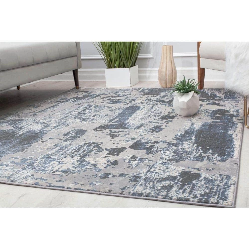 Auden Silver Platinum Gray 5 ft. x 7 ft. Area Rug by CosmoLiving by Cosmopolitan 8 Auden Silver Platinum Gray 5 ft. x 7 ft. Area Rug by CosmoLiving by Cosmopolitan - Image 6