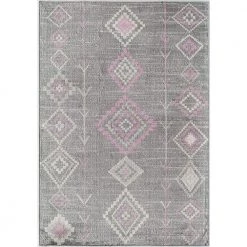 Soleil Native Blush Tribal Gray 8 ft. x 12 ft. Moroccan Area Rug by CosmoLiving by Cosmopolitan