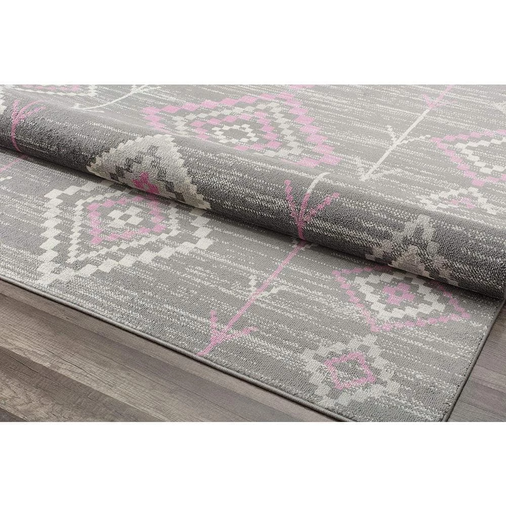 Soleil Native Blush Tribal Gray 8 ft. x 12 ft. Moroccan Area Rug by CosmoLiving by Cosmopolitan 5 Soleil Native Blush Tribal Gray 8 ft. x 12 ft. Moroccan Area Rug by CosmoLiving by Cosmopolitan - Image 3