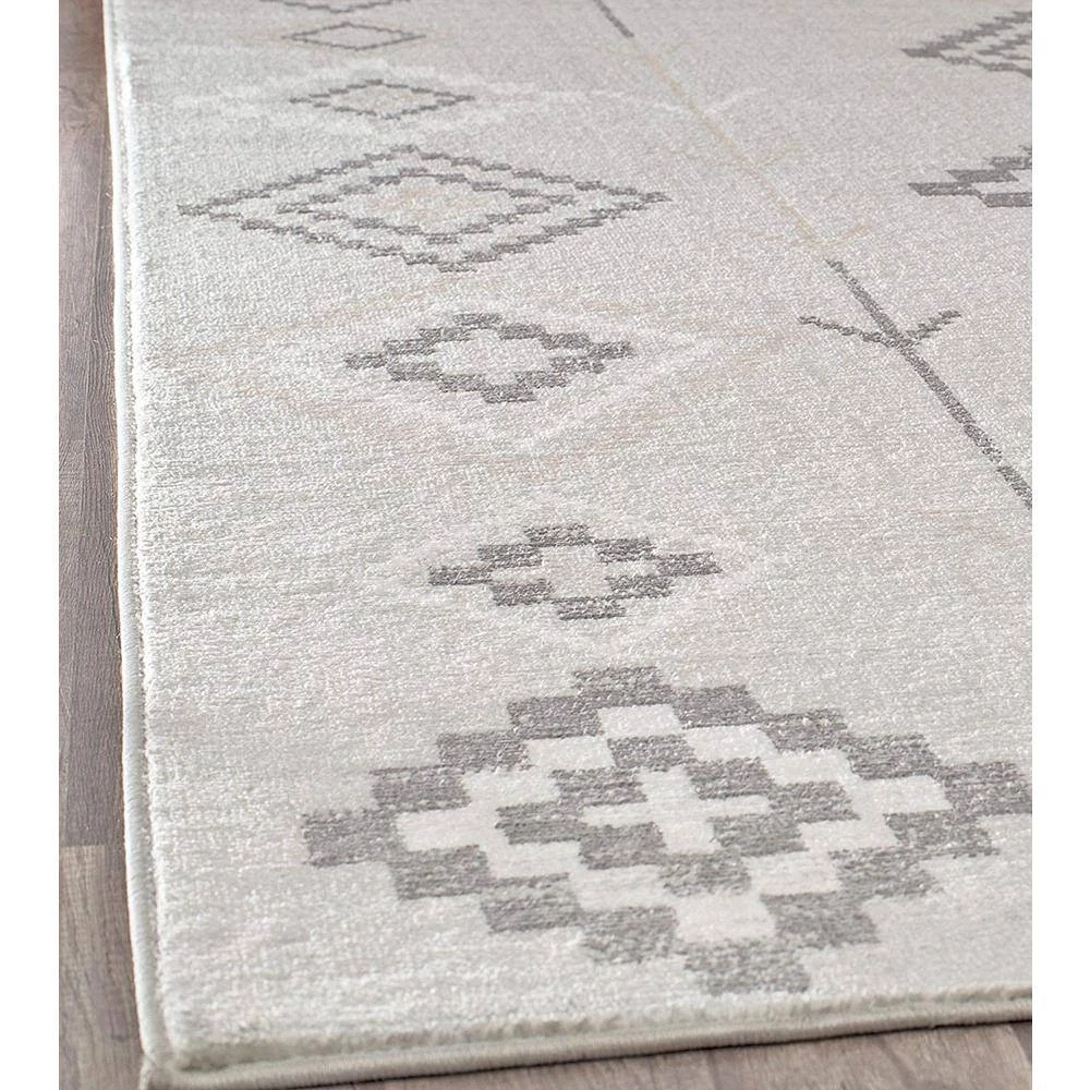 Soleil Native Fog Tribal Gray 8 ft. x 12 ft. Moroccan Area Rug by CosmoLiving by Cosmopolitan 6 Soleil Native Fog Tribal Gray 8 ft. x 12 ft. Moroccan Area Rug by CosmoLiving by Cosmopolitan - Image 4