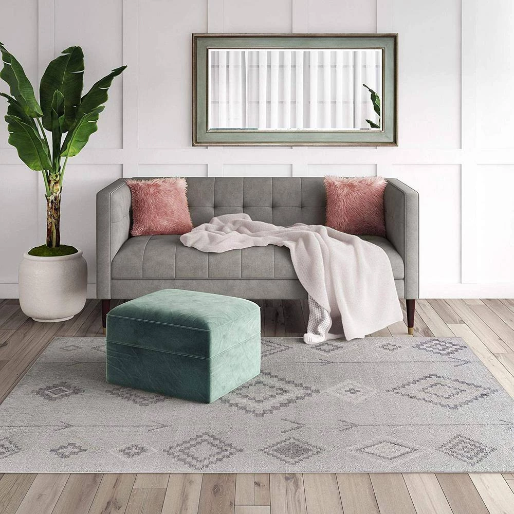 Soleil Native Fog Tribal Gray 8 ft. x 12 ft. Moroccan Area Rug by CosmoLiving by Cosmopolitan 4 Soleil Native Fog Tribal Gray 8 ft. x 12 ft. Moroccan Area Rug by CosmoLiving by Cosmopolitan - Image 2