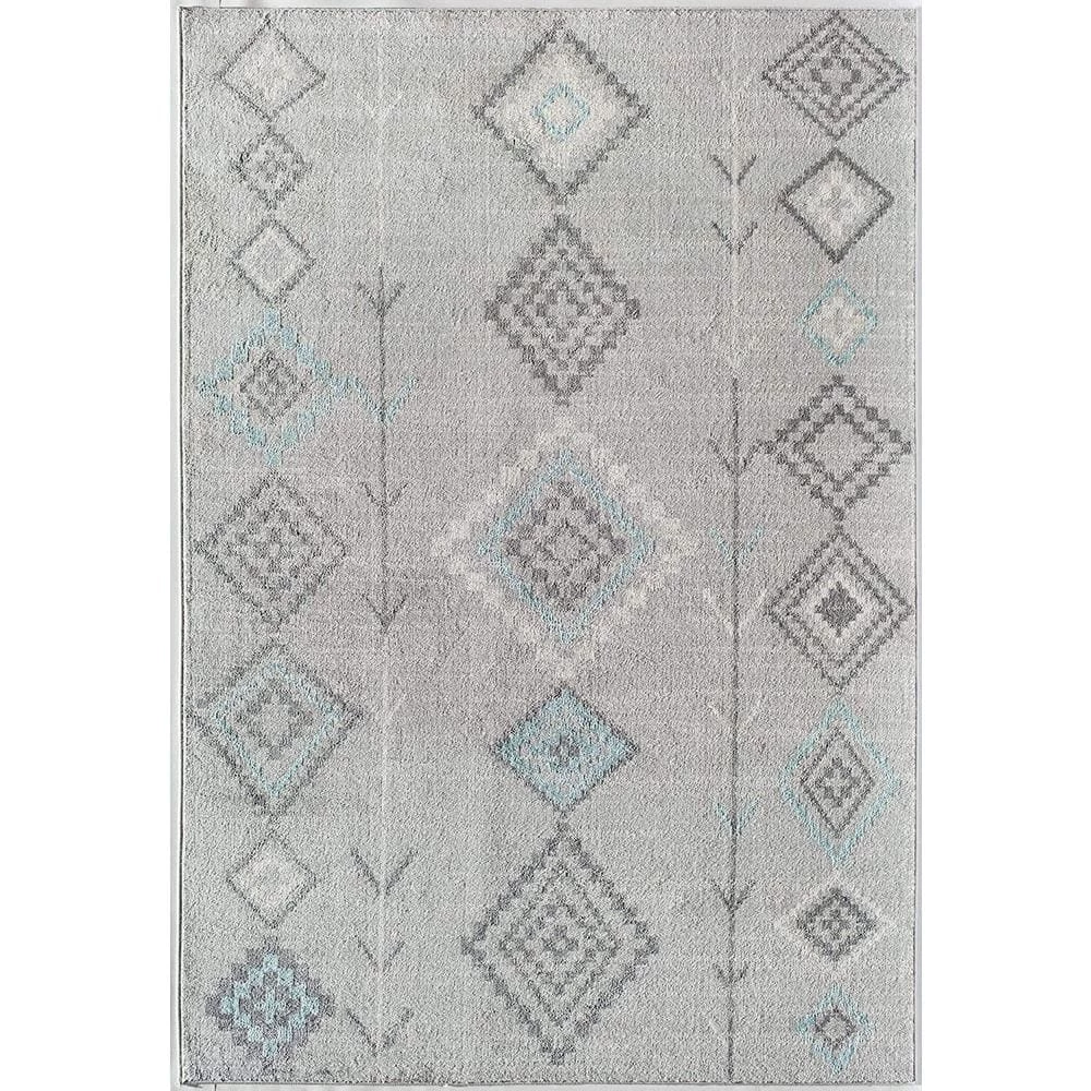 Soleil Native Turquoise Tribal Moroccan Gray 8 ft. x 12 ft. Area Rug by CosmoLiving by Cosmopolitan 3 Soleil Native Turquoise Tribal Moroccan Gray 8 ft. x 12 ft. Area Rug by CosmoLiving by Cosmopolitan