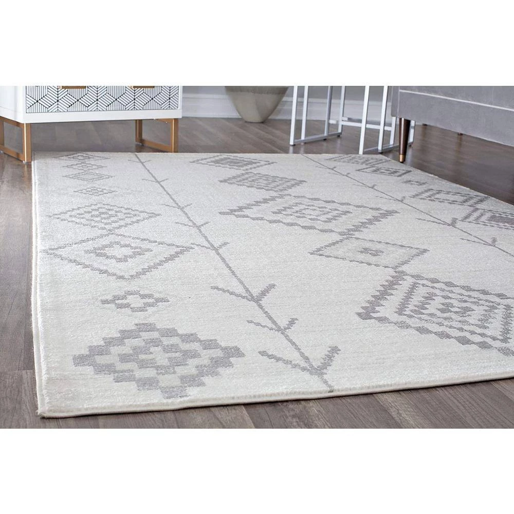 Bodrum Native White Tribal Moroccan 8 ft. x 12 ft. Area Rug by CosmoLiving by Cosmopolitan 7 Bodrum Native White Tribal Moroccan 8 ft. x 12 ft. Area Rug by CosmoLiving by Cosmopolitan - Image 5