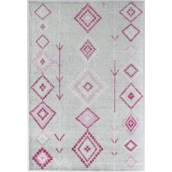 Bodrum Native Fushchia Tribal Moroccan Gray 8 ft. x 12 ft. Area Rug by CosmoLiving by Cosmopolitan