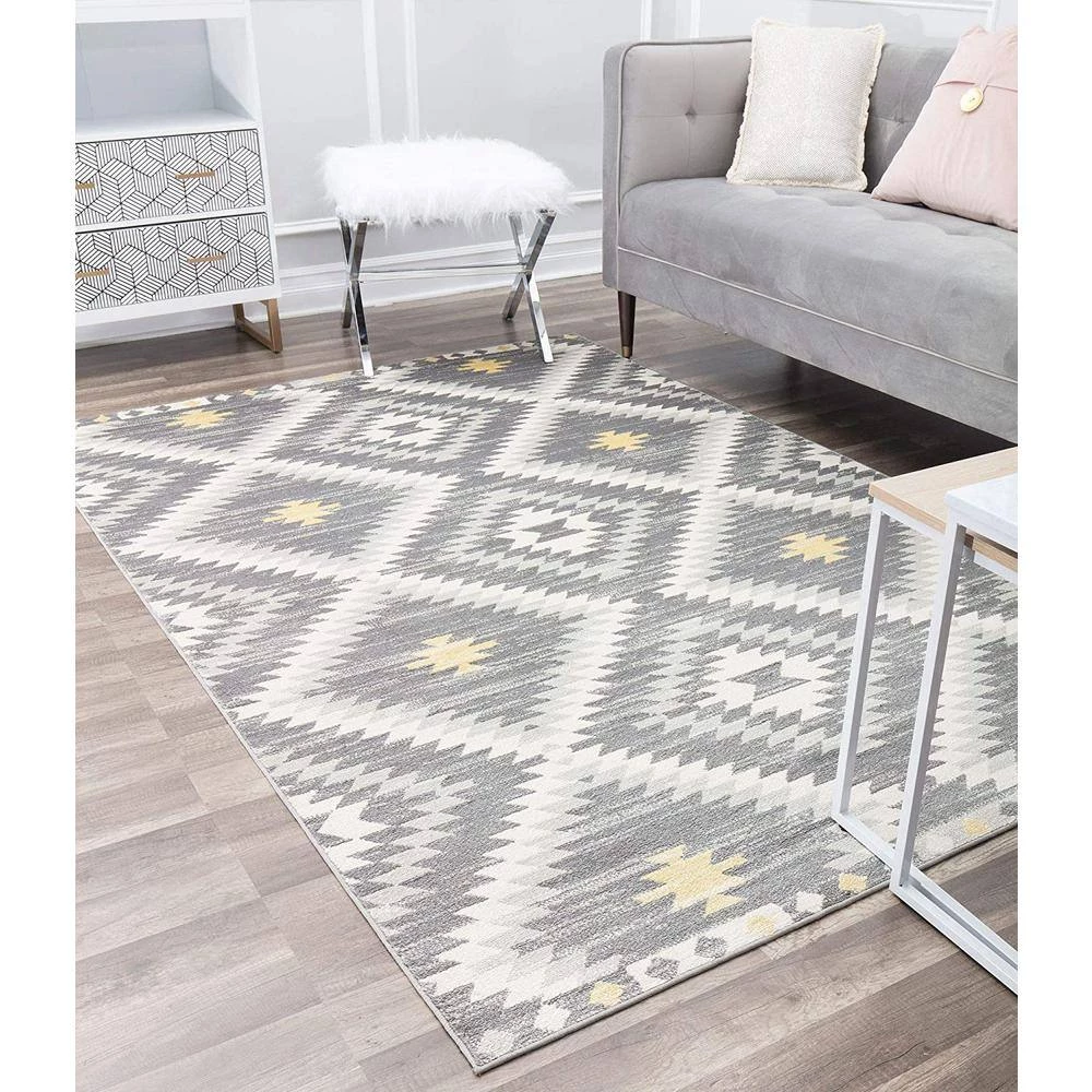 Soleil Kilim Gray 8 ft. x 12 ft. Tribal Moroccan Area Rug by CosmoLiving by Cosmopolitan 7 Soleil Kilim Gray 8 ft. x 12 ft. Tribal Moroccan Area Rug by CosmoLiving by Cosmopolitan - Image 5