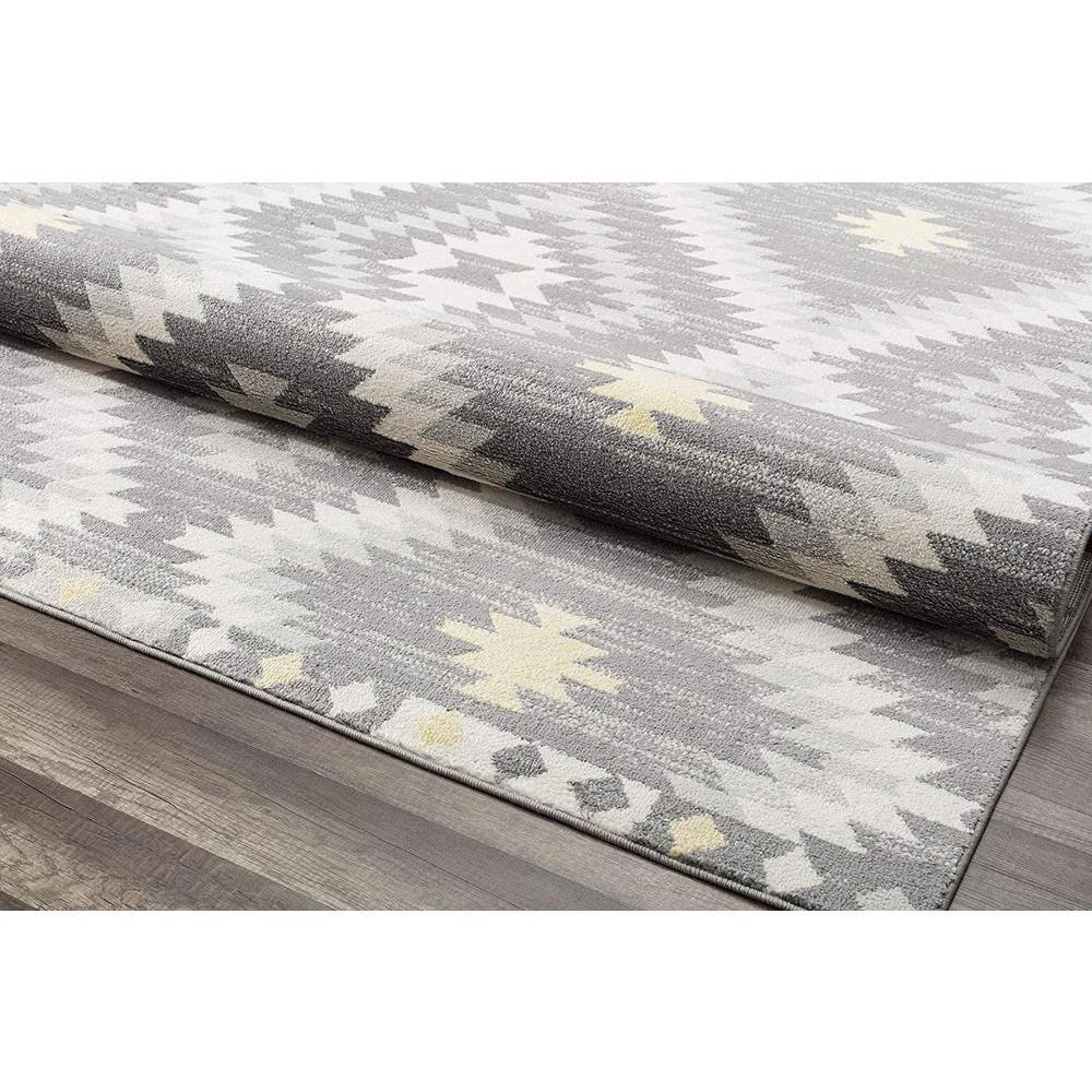 Soleil Kilim Gray 8 ft. x 12 ft. Tribal Moroccan Area Rug by CosmoLiving by Cosmopolitan 5 Soleil Kilim Gray 8 ft. x 12 ft. Tribal Moroccan Area Rug by CosmoLiving by Cosmopolitan - Image 3
