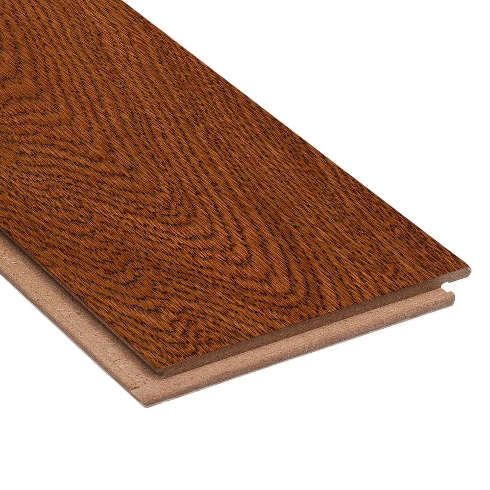 Gunstock Oak 3/8 in. Thick x 5 in. Wide x Varying Length Click Lock Hardwood Flooring (19.686 sq. ft. / case) by HOMELEGEND 4 Gunstock Oak 3/8 in. Thick x 5 in. Wide x Varying Length Click Lock Hardwood Flooring (19.686 sq. ft. / case) by HOMELEGEND - Image 3